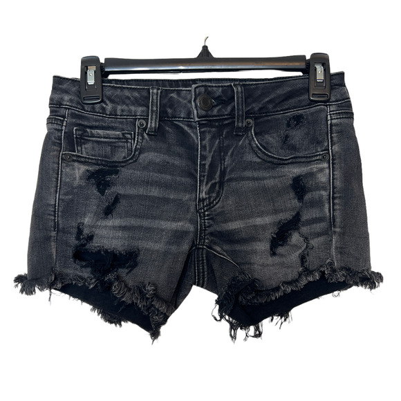 American Eagle Outfitters Pants - American Eagle Distressed Black Shorts Size 2